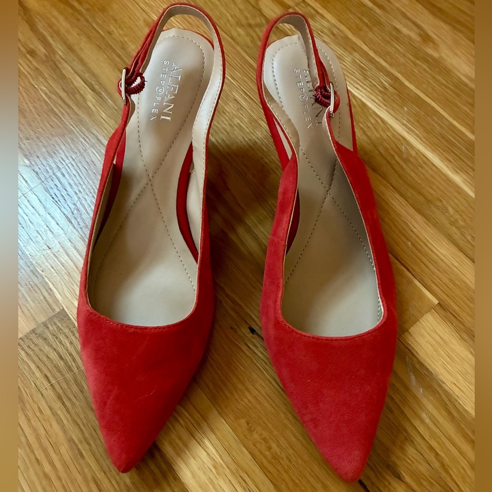 Alfani Scarlet Suede Slingback Heels